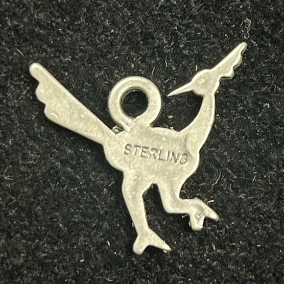 Sterling Silver Roadrunner Charm Pendant - Picture 2 of 2
